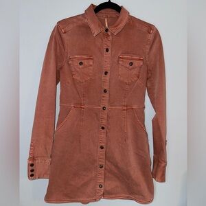 Free People Terracotta Button Up Dress